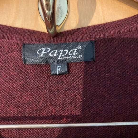 PAPA VANCOUVER Sz L Cocoon Knit Side Ribbed Jersey Crew Neck Tunic Dress - Picture 6 of 7